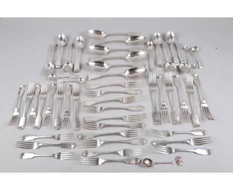 A collection of silver fiddle pattern flatware, 80.5oz troy approx 