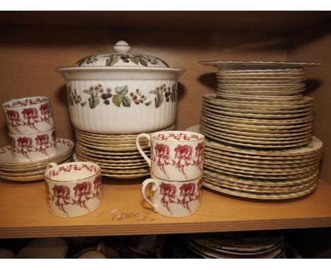 A Royal Worcester "Lavinia" pattern part dinner service and a Sevres design part teaset 