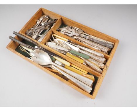 A King's pattern part fish service and other silver plated flatware, various 