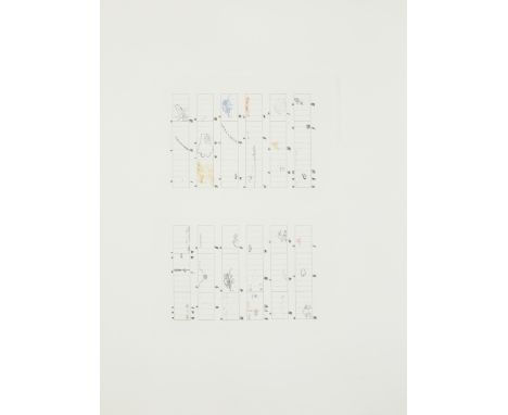 John Cage,&nbsp;American 1912-1992,&nbsp;Score Without Parts (40 Drawings by Thoreau): Twelve Haiku, 1978;&nbsp;colour hardgr