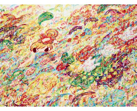 Ayako Rokkaku,&nbsp;Japanese b.1982-&nbsp;Untitled, 2022;&nbsp;full bleed UV-cured pigment print with a silkscreen varnish la