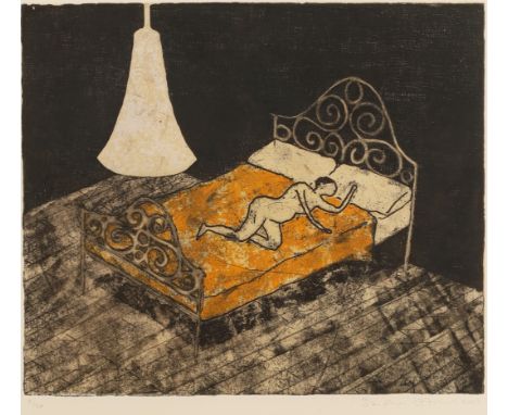 Stephen Chambers RA, British b.1960-White Light, 2003;etching with Chine Collé,  signed in pencil and numbered 3/20, sheet: 4