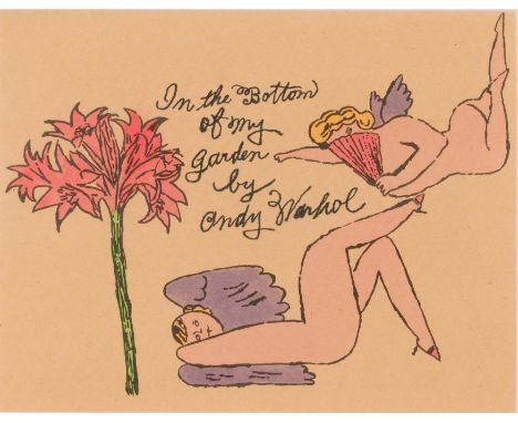 Andy Warhol,  American 1928-1987,In the Bottom of my garden, c.1956;offset lithograph with hand colouring on wove,  signed an