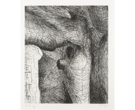 Henry Moore OM CH FBA, British 1898-1986,Elephant Skull;etching on wove, signed in pencil and numbered 55/100,  plate 9 from 
