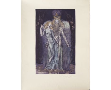 Ernst Fuchs,&nbsp;Austrian 1930-2015,&nbsp;Adam et &Egrave;ve, 1978;&nbsp;etching in colours on wove,&nbsp;signed and numbere