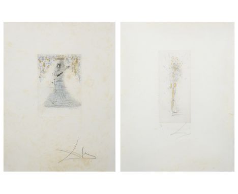 Salvador Dalí, Spanish 1904-1989,Petits Nus Ronsard, from Actes Nues, 1974; Petits Nus D'Apollinaire, 1972;   each etching wi