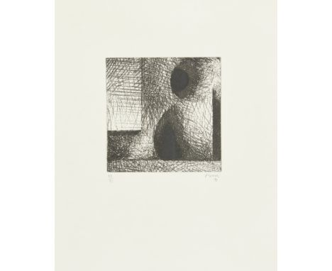 Henry Moore OM CH FBA, British 1898-1986,Architecture (c.169),1973;soft ground etching and drypoint on wove,  signed in penci