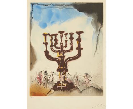 Salvador Dalí,  Spanish 1904-1989,Menorah (Field 68-1 W);lithograph in colours on Arches wove,  from the set of 25 lithograph