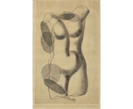 John Buckland Wright,  British 1897-1954,Torso, 1935;etching on wove,  signed in pencil, dated and numbered 8/30,  image: 29.