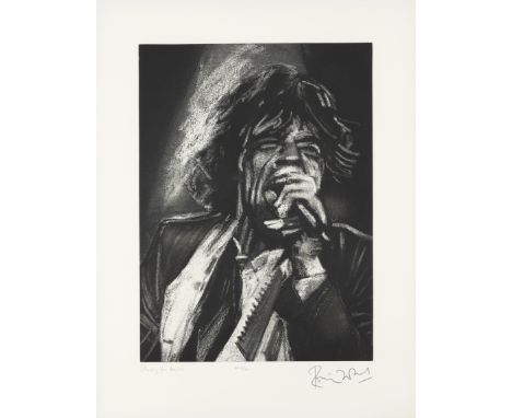 Ronnie Wood,  British b.1947- Study For Mick, 2002; etching on Somerset Textured Soft White 300gsm,  signed, inscribed 'AP VI