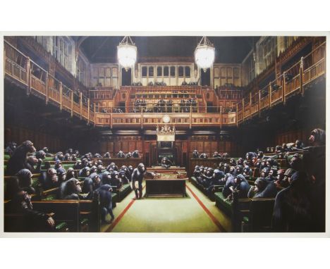 Banksy,  British b.1974-Monkey Parliament, 2009;offset lithograph on glossy wove,  sheet: 53 x 84 cm, (unframed)Provenance: U