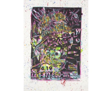 Bäst,  American 20th/21st Century,Trash & Royal, 2008;   hand-embellished screenprint in colours on wove paper, signed and nu