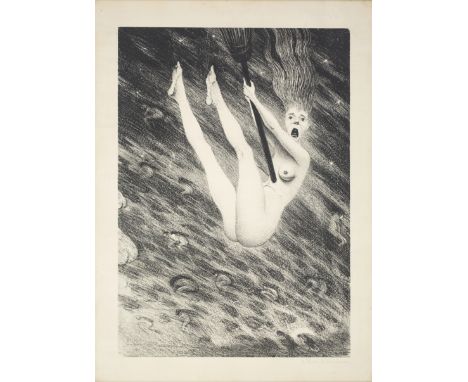 Christopher Richard Wynne Nevinson AR,  British 1889-1946,   An Inexperienced Witch [Black 61], 1919;   monochrome lithograph