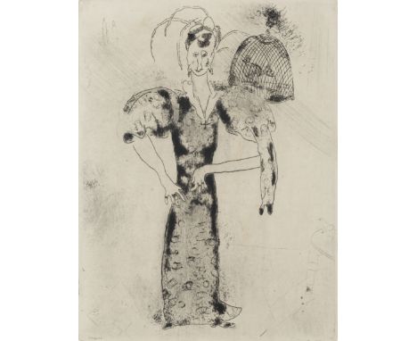 Marc Chagall,French/Russian 1887-1985, Madame Sobakevitch, 1948; etching on wove,&nbsp;signed in the plate,&nbsp;edition of 3