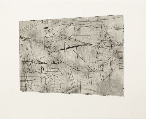 Ben Nicholson OM,  British 1894-1982,Moonshine, 1968;etching on a used plate,  edition of 50, a working proof, inscribed 2nd 