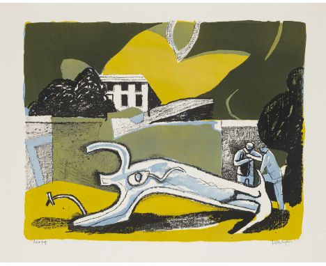 John Keith Vaughan,  British 1912-1977,The Walled Garden, 1951;lithograph in colours o wove,  signed in pencil, and inscribed