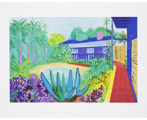 David Hockney OM CH RA, British b. 1937-Garden, 2015;giclée print in colours on Somerset rag paper,  with the Tate blind stam