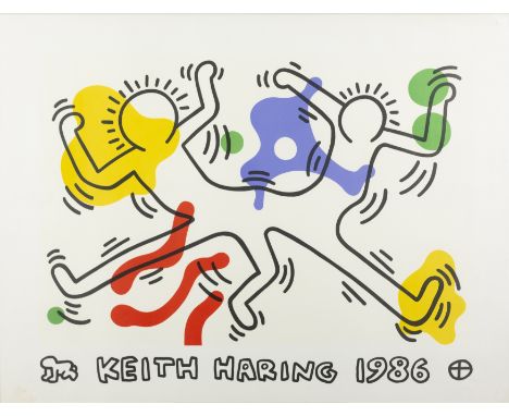 Keith Haring,  American 1958-1990,Keith Haring, 1986;offset lithograph in colours on wove,  a design for Galerie Daniel Templ