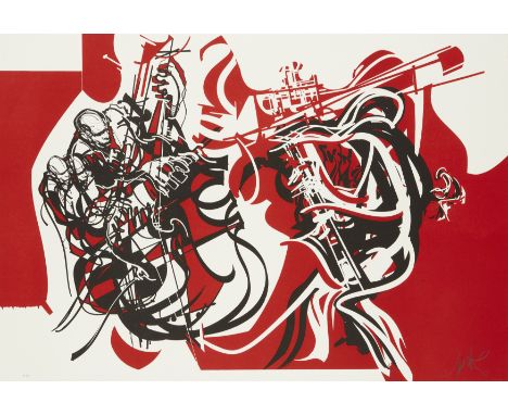 Raymond Moretti,French 1931-2005, Jazz; two lithographs printed in colours, two of the twelve plates as issued,published in 1