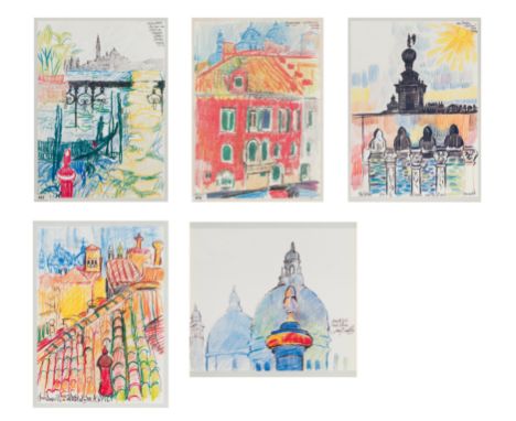 After John Bratby RA,  British 1928-1992,   Various Subjects;five offset lithograph reproduction prints in colours on wove, a