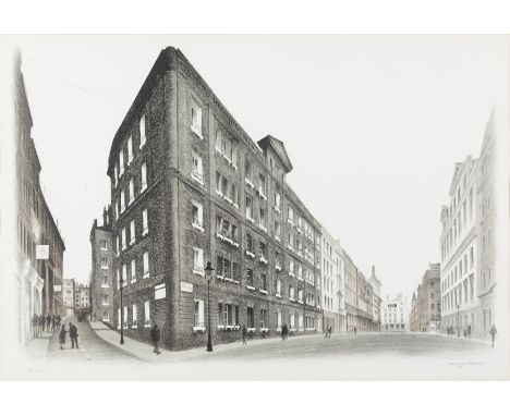 David Gentleman, British b.1930-Chandos Place, Covent Garden;lithograph in colours,  signed in pencil, numbered 86/120,  shee