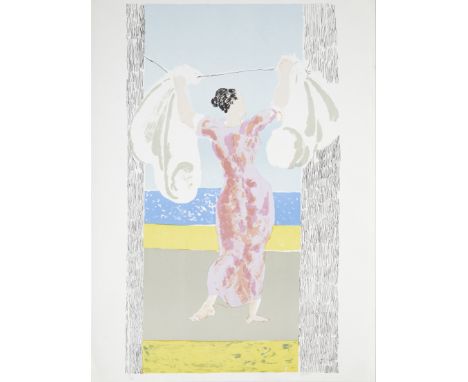 Duncan Grant,  British 1885-1978,Washerwoman, 1973-74;lithograph in colours on wove,  signed in pencil, and numbered 311/350,