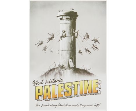Banksy, British b.1974-Visit Historic Palestine;offset lithograph in colours, stamped on the reverse with the Walled off hote