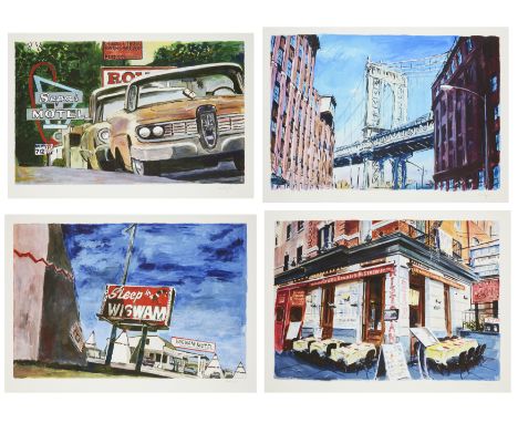 Bob Dylan,  American b.1941-   Manhattan Bridge, Downtown New York; Classic Car Show, Cleveland, OH; Holbrook, Arizona; Littl