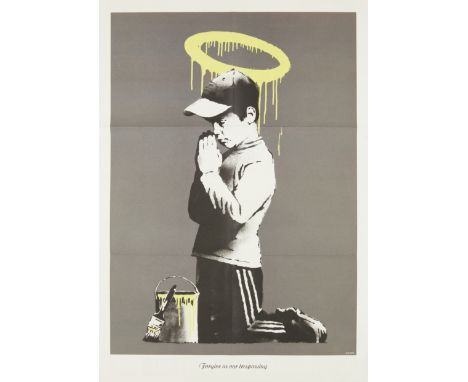 Banksy,&nbsp;British b.1974-&nbsp;Forgive Us Our Trespassing in a Don't Panic Bag;&nbsp;double-sided offset lithograph in col