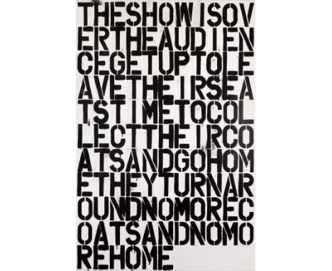 Christopher Wool &amp; Felix Gonzalez-Torres,&nbsp;American b.1955- &amp; Cuban/American 1957-1996,&nbsp;Untitled (The Show i