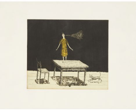 Stephen Chambers RA,&nbsp;British b.1960-&nbsp;Little Diva, 2000;&nbsp;etching in colours on wove,&nbsp;signed, dated and num