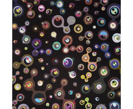 Takashi Murakami,  Japanese b.1962-Jellyfish Eyes - Black 5, 2004;offset lithograph in colours on wove,  signed in silver pen