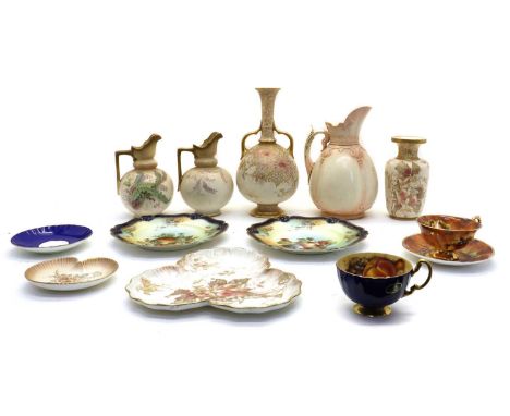 A quantity of Doulton Burslem pottery wares 20th century, to include a pair of jugs, incised and marked to undersides, 19cm h