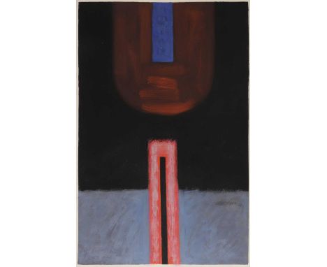 Jin Shuhua (Chinese, b.1965)Untitledsigned indistinctly in pencil c.r., and dated 91, mixed media56 x 38cm, unframedLight han