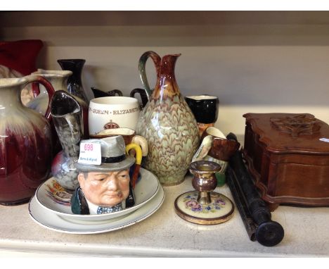 VARIOUS POTTERY AND A RECORDER AND TIN WHISTLE. K4