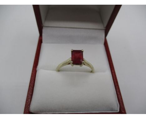 Silver Gilt Ruby Art Deco Style Ring