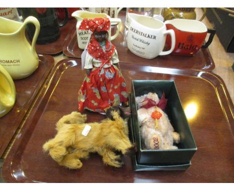 Peggy Nisbet Costume Doll, Hermann 2002 Bear and a Fur Covered Dog