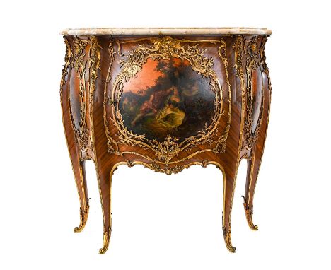 {} A French Louis XV Style Kingwood and Gilt Metal Mounted Bombé Commode in the Manner of Francois Linke, 3rd quarter 19th ce