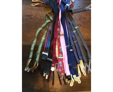 Selection of vintage button and clip on braces
