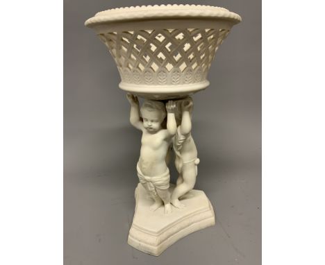 Copeland Spode compote cherub jardiniere. W:22cm x D:22cm x H:36.2cm