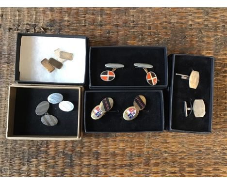 5 sets of boxed vintage cufflinks