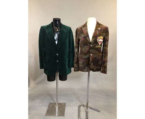 Designer velvet jacket Ed Hardy by Christian Audigier together with a vintage velvet jacket