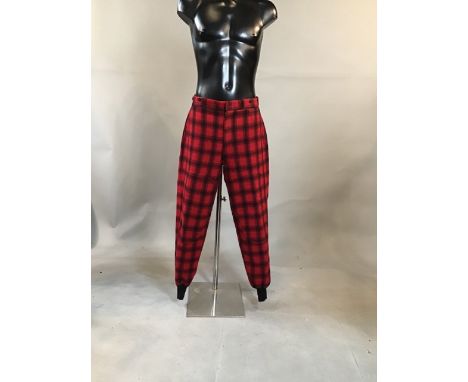 Wool vintage 1950s tartan hunting trousers. 36" waist, inside leg 30" to bottom of cuff