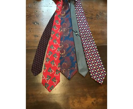 Collection of vintage designer silk ties including Ralph Lauren and Liberty