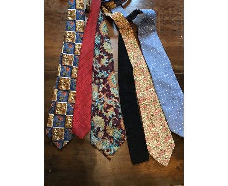 Collection of vintage designer silk ties including Hackett and Liberty