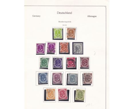 Germany 1951-1952 - defintives SG1047 m/m 5pf SG1045-1060 used set, Michel 123-138 - cat value £70