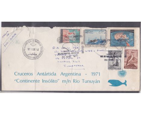 Argentina/Antarctica - 1971 ENV  'Curacaos Antarctica M/N Rio tunuyan', scarce Antarctic Expedition Cover.