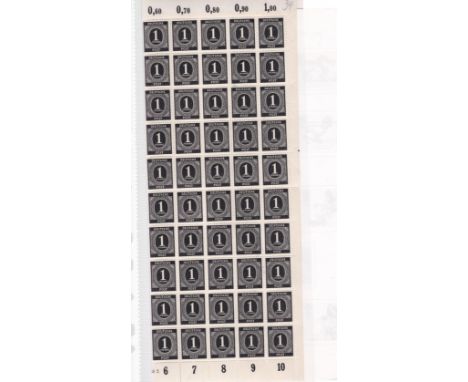 Germany 1946-1947 - Allied occupation definitive SASG899 u/m 1pf sheet of (100) stamps, Michel 911-cat value £20+
