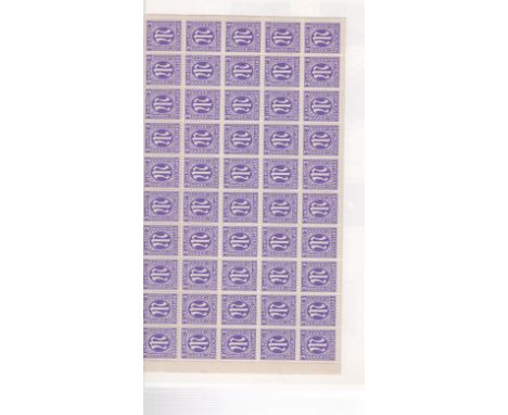 Germany 1945-1946 - Allied Occupation definitive - Washington printing SG A9 u/m 25pf sheet of (100) Michel 9-