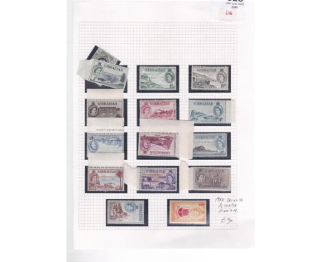Gibraltar 1953 Set ½d - £1 (14), SG 145/58. U/m mint.